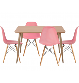 Ruokailuryhmä GT DT15045 / X-D10 Pink (pöytä + 4 tuolia)