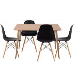 Ruokailuryhmä GT DT15045 / X-D10 Black (pöytä + 4 tuolia)
