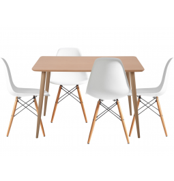 Ruokailuryhmä GT DT15045 / X-D10 White (pöytä + 4 tuolia)