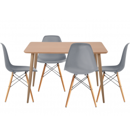 Ruokailuryhmä GT DT15045 / X-D10 Tummanharmaa (pöytä + 4 tuolia)