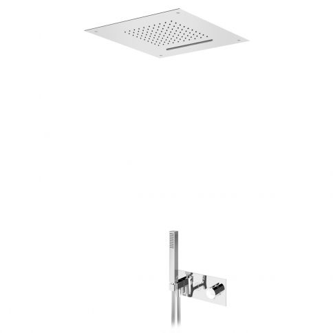 Thermostatic concealed shower set with overhead shower (Rain/ Cascade) and handshower set