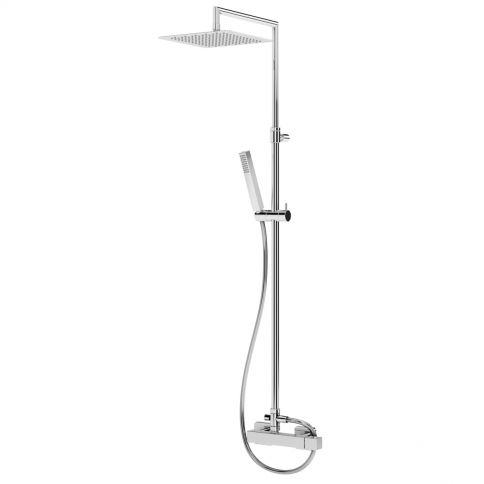 Shower system for wall mounting with adjustable inox head  shower 250x250mm and shower rail