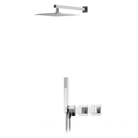 Concealed shower set with shower head 250x250 mm and hand-shower set