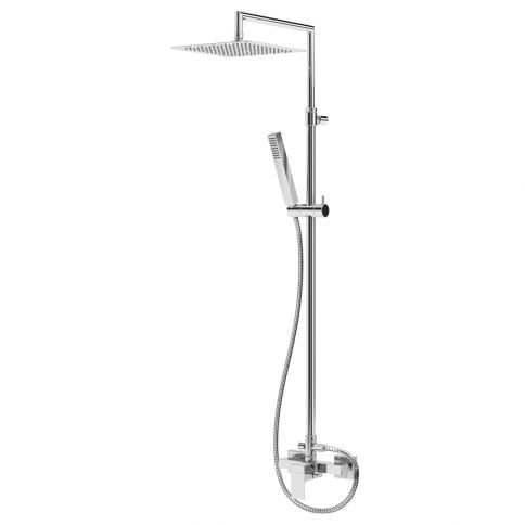 Shower system for wall mounting with adjustable ABS head  shower 200x200mm and shower rail