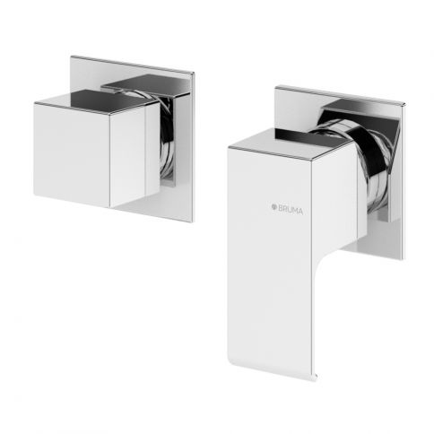 Concealed horizontal single lever mixer, with 2 outlets