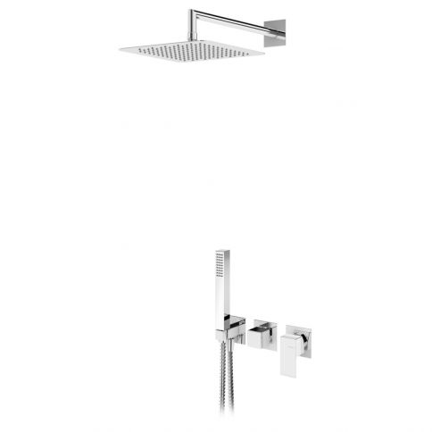 Concealed shower set with ABS shower head 200x200 mm and  Quadra handshower set