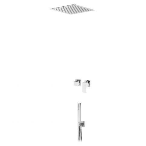 Concealed shower set with EasyFix overhead shower 300 x 300  mm (Rain) and separate handshower set Quadra
