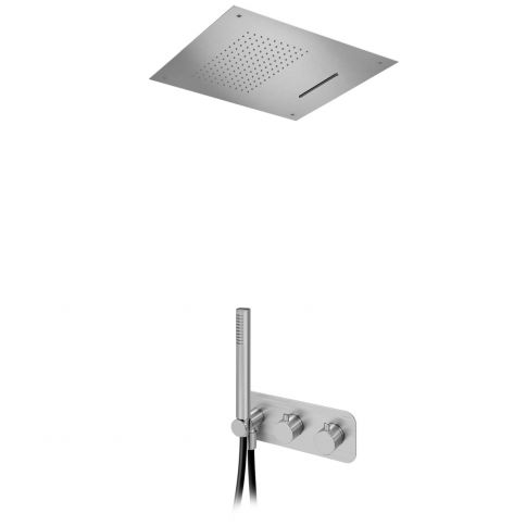 Thermostatic concealed shower set with overhead shower (Rain/ Cascade) and handshower set