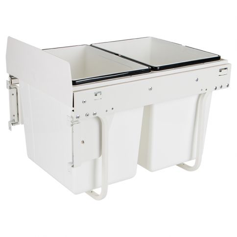 Retractable trash can 400mm 2x18L with closer