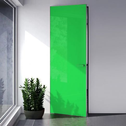 GREEN GLASS SATIN PAINTED AL