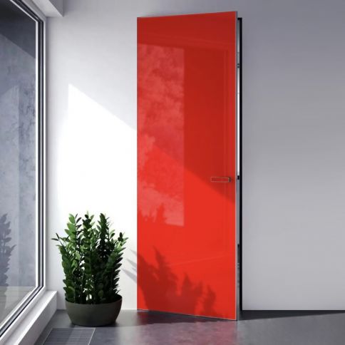 RED GLASS SATIN PAINTED AL
