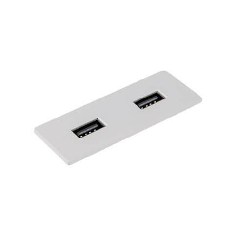 VersaPICK USB-pistorasia suorakulmainen, 2 USB-porttia (5V / 9V, 3A / 2A), 110-220V valkoinen