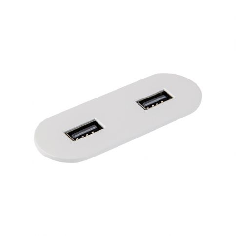 VersaPICK USB-pistorasia soikea, 2 USB-porttia (5V / 9V, 3A / 2A), 110-220V valkoinen