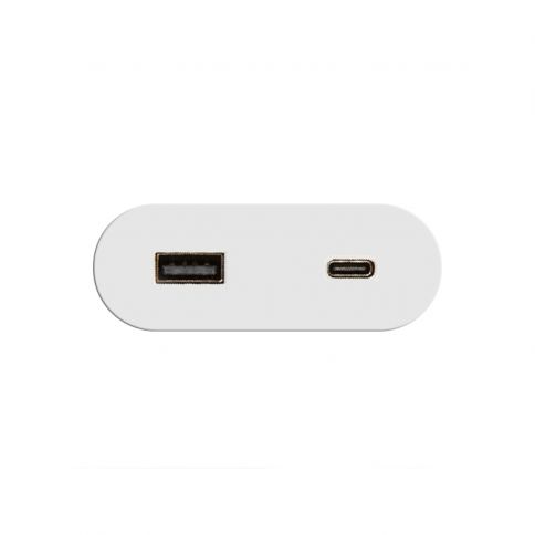 VersaPICK USB-pistorasia soikea, 1 USB, portti 5V (A+C) 110-220V valkoinen