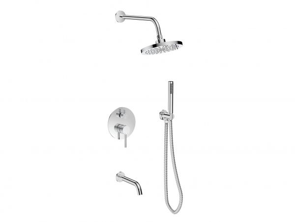 Besco Veo seinään asennettava suihkusetti kromi