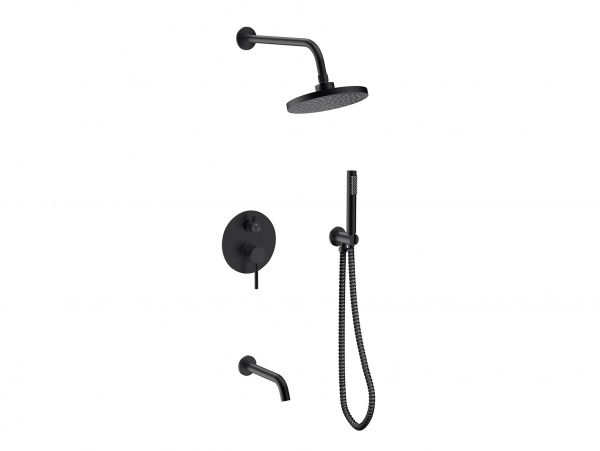 Besco Veo seinään asennettava suihkusetti mattamusta