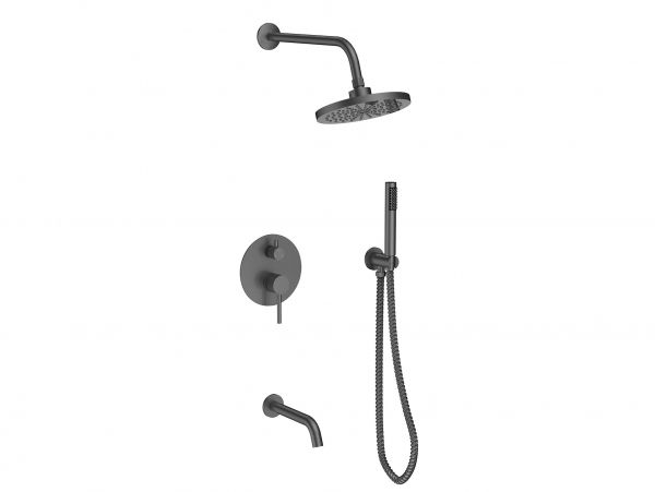 Besco Veo seinään asennettava suihkusetti grafiitti