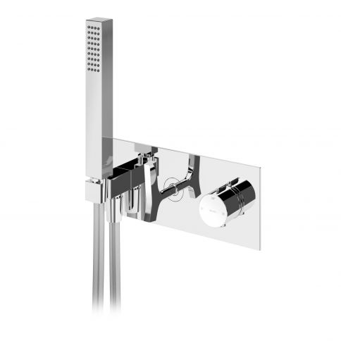 Bruma Royale Termostaattinen, uppoasennettava 3-toiminen sekoitin käsisuihkusetillä, Puhdas valkoinen