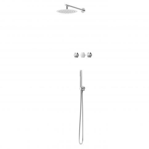 Bruma Utopia Suihkusetti, jossa on suihkupää Ø250 mm ja erillinen käsisuihku, kromi