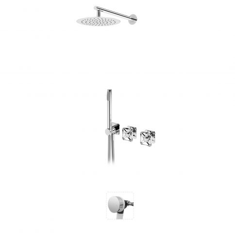 Bruma Navy Progressiivinen amme- ja suihkusetti Ø250 mm yläsuihkulla, käsisuihkulla ja kylpyammeen täyttöputkella, kromi