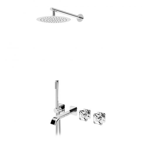 Bruma Navy Progressiivinen amme- ja suihkusetti Ø250 mm yläsuihkulla, Elo-käsisuihkulla ja ZenS-ammejuoksuputkella, Aamukaste