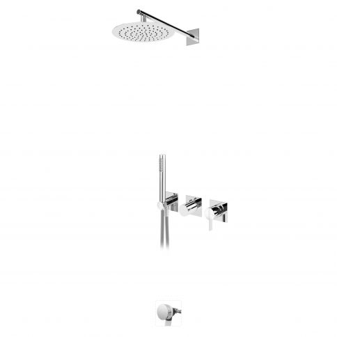 Bruma Breeze Kylpy- ja suihkusetti Ø250 mm yläsuihkulla, käsisuihkulla ja ammejuoksuputkella, Gunmetal