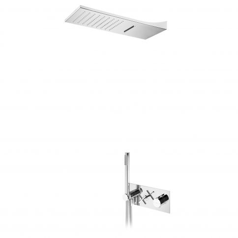 Bruma Hera Termostaattisetti Line Cascade -suihkulla (Sade/Vesiputous) ja käsisuihkulla, Aamusumu