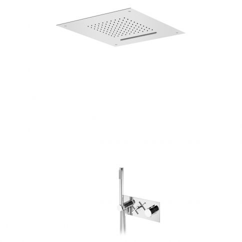 Bruma Hera Termostaattisetti yläsuihkulla (Sade/Vesiputous) ja käsisuihkulla, Puhas valkoinen