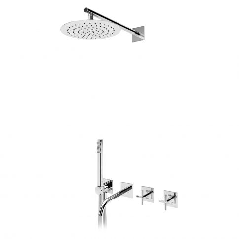 Bruma Hera Progressiivinen setti Ø250 mm suihkupäällä, Elo-käsisuihkulla ja EloQ-ammenokalla, Puhas valkoinen