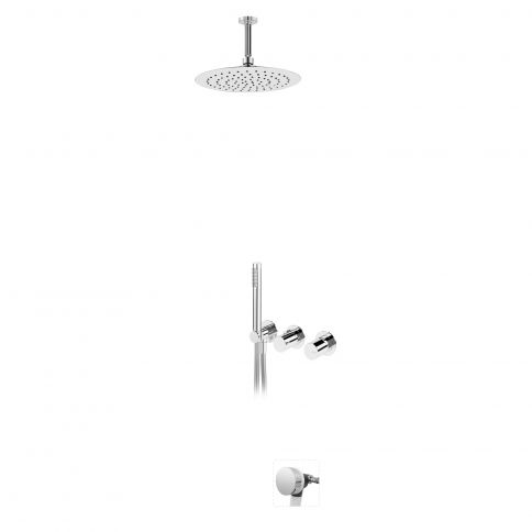 Bruma Avalon Amme- ja suihkusetti yläsuihkulla Ø250 mm, kattosuihkuvarsi 100 mm, Elo-käsisuihkusetillä ja ammeentäyttöhanalla, Gunmetal