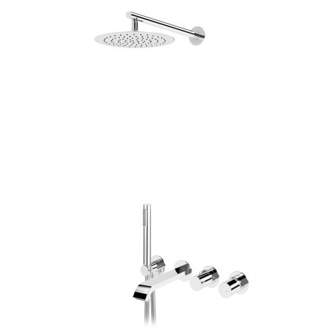 Bruma Avalon Setti yläsuihkulla Ø250 mm, Elo-käsisuihkusetillä ja ammeen juoksuputkella, Gunmetal
