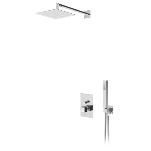 Bruma Escudo Suihkusetti ruostumattomasta teräksestä valmistetulla yläsuihkulla 250x250 mm ja käsisuihkusetillä, Aamusumu