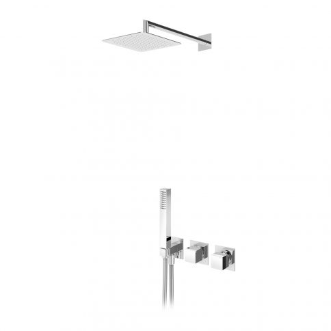 Bruma Escudo Suihkusetti ruostumattomasta teräksestä valmistetulla yläsuihkulla 250x250 mm ja käsisuihkusetillä Quadra, Yötaivas
