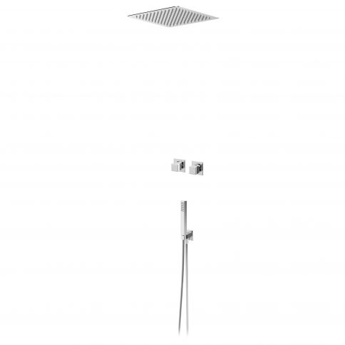 Bruma Escudo Suihkusetti yläsuihkulla EasyFix 300x300 mm (Sade) ja erillisellä käsisuihkusetillä Quadra, Kromi
