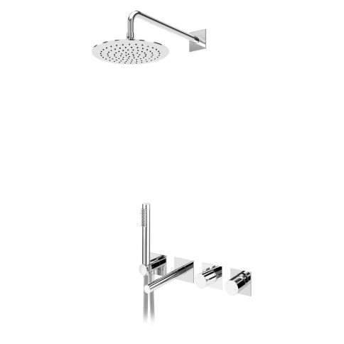 Bruma Lusa Setti yläsuihkulla Ø250 mm, Elo-käsisuihkusetillä ja ammejuoksuputkella, Gunmetal