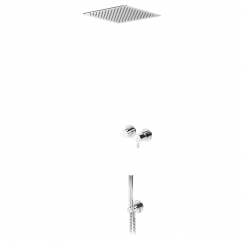 Bruma Leaf Setti EasyFix-yläsuihkulla 300x300 mm (Sade) ja erillisellä Elo-käsisuihkusetillä, Kromi