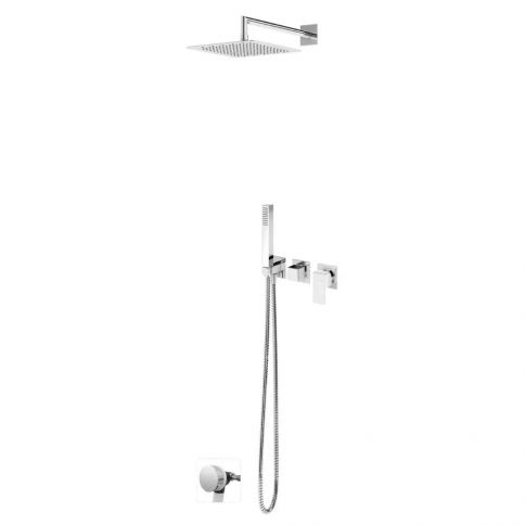 Bruma Linea Amme-suihkusetti ruostumattomasta teräksestä valmistetulla suihkupäällä 250x250 mm, käsisuihkusetillä Quadra ja ammeen täyttöventtiilillä, Gunmetal
